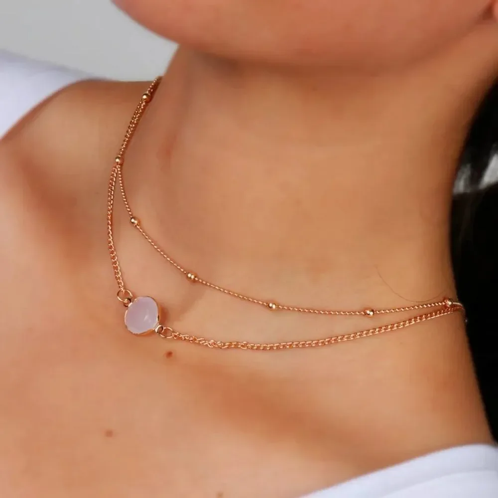 New Fashion Heart Crystal Necklaces Leaf Moon Chok